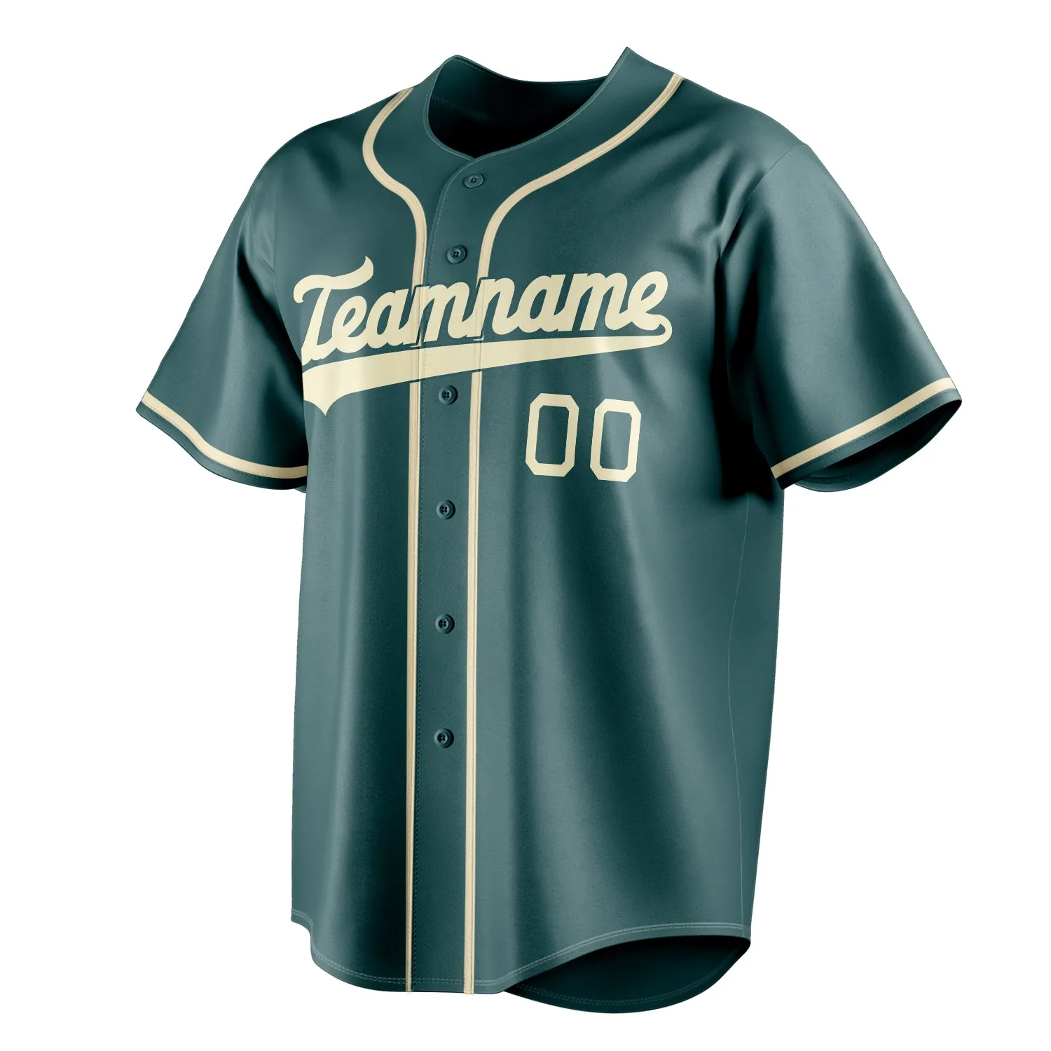 Custom Midnight Green & Cream Color Fan Baseball Jersey sold by Tailorly product image thumbnail 3