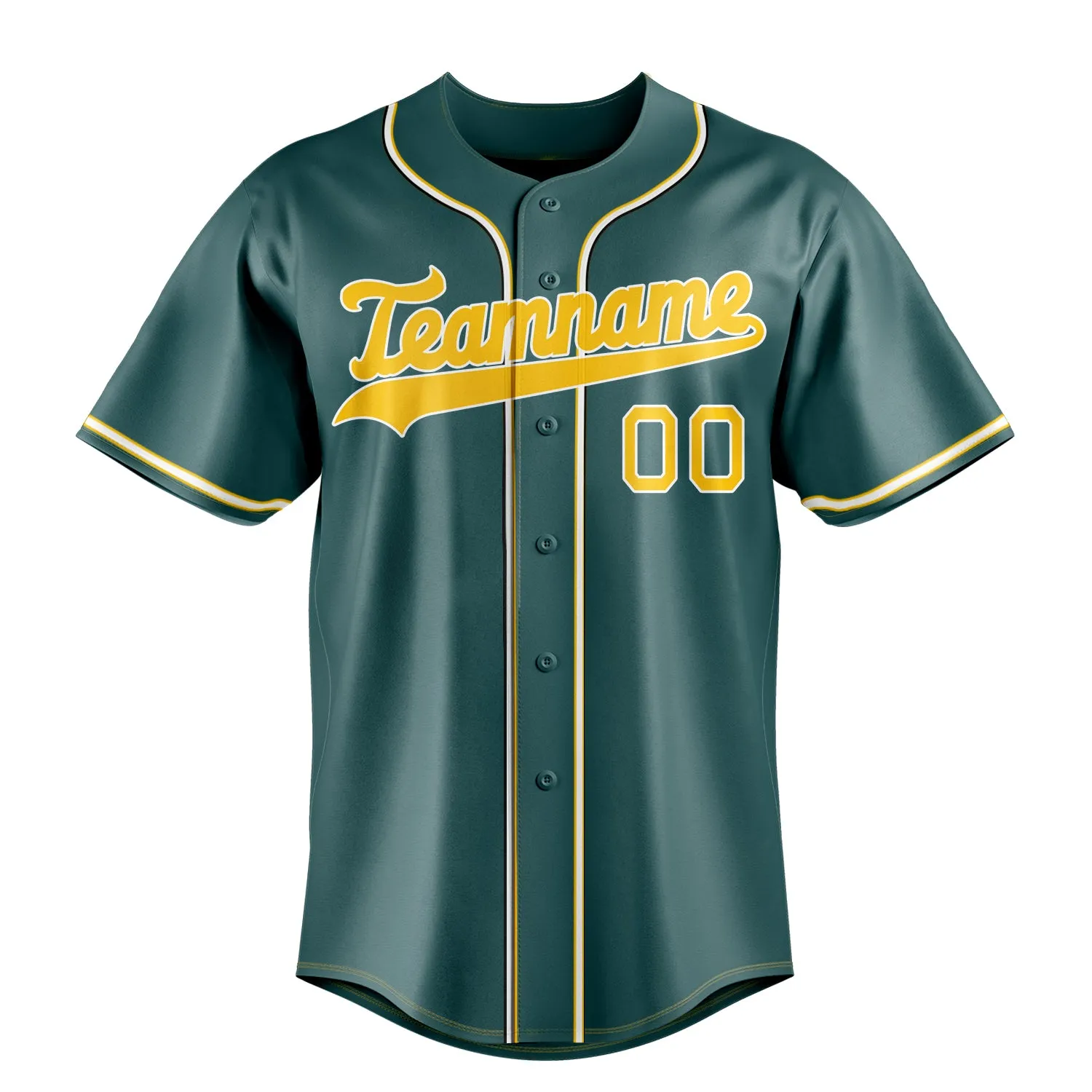 Custom Midnight Green & Gold Color Fan Baseball Jersey sold by Tailorly product image thumbnail 2