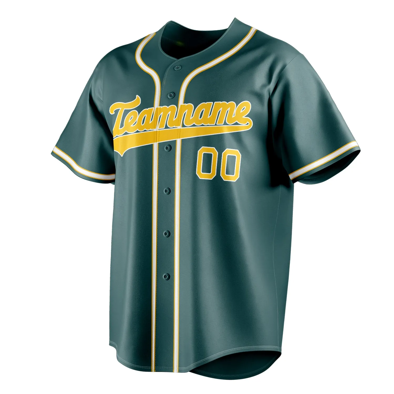 Custom Midnight Green & Gold Color Fan Baseball Jersey sold by Tailorly product image thumbnail 3