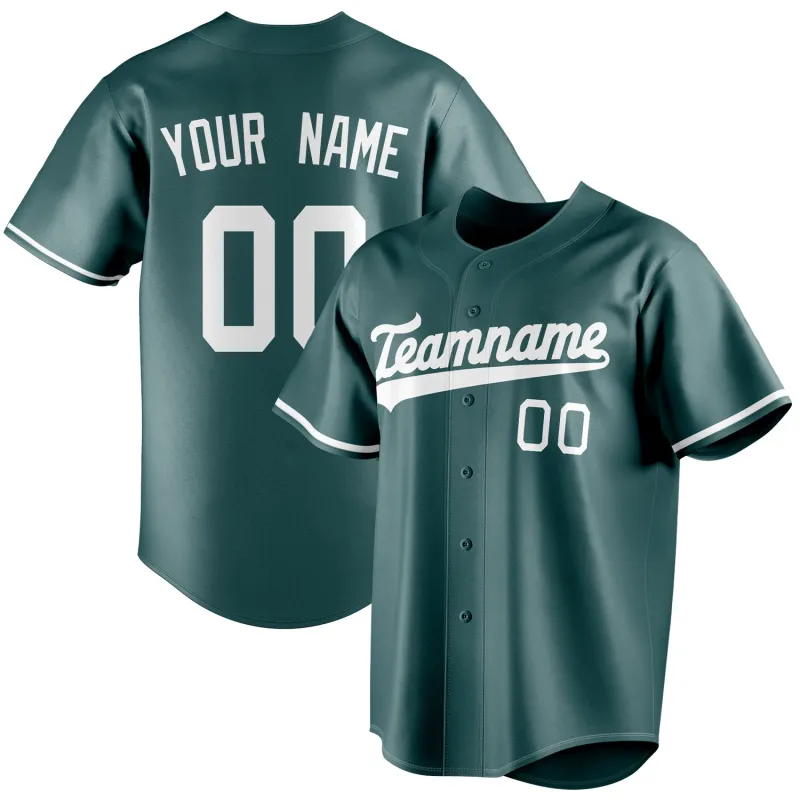 Custom Midnight Green & White Color Fan Baseball Jersey sold by Tailorly