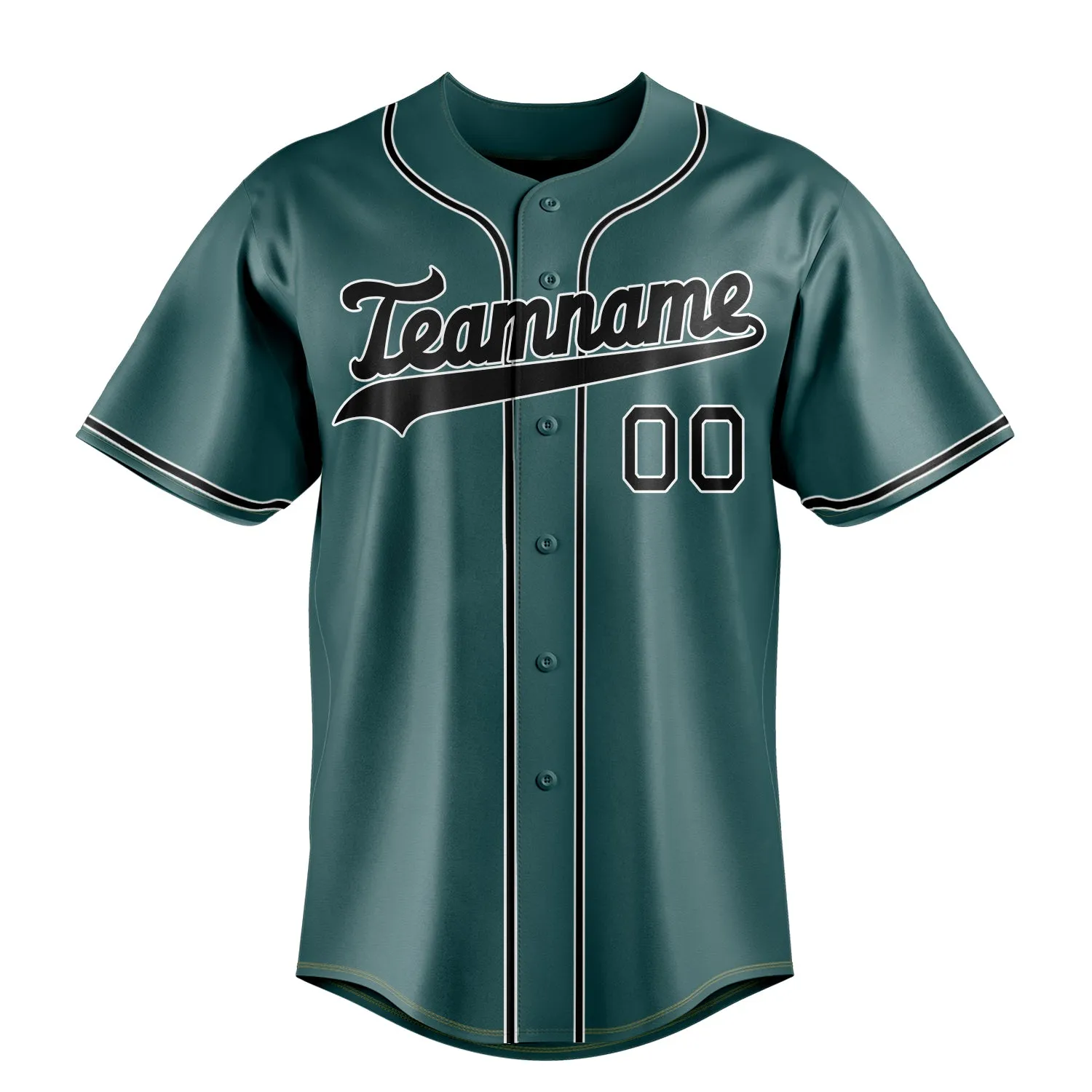 Custom Midnight Green & Black Color Fan Baseball Jersey sold by Tailorly product image thumbnail 2