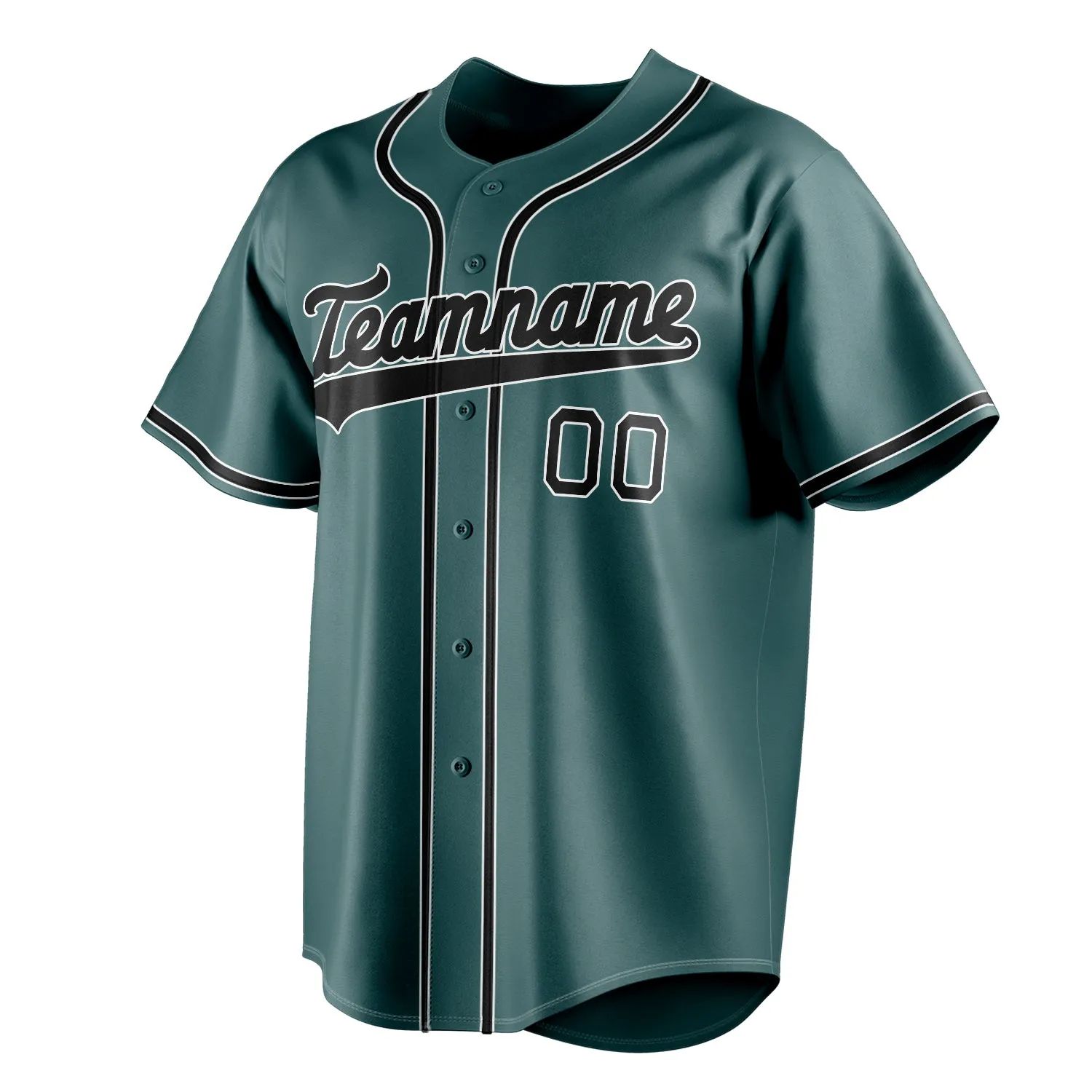 Custom Midnight Green & Black Color Fan Baseball Jersey sold by Tailorly product image thumbnail 3