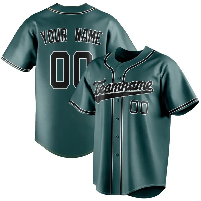 Custom Midnight Green & Black Color Fan Baseball Jersey sold by Tailorly