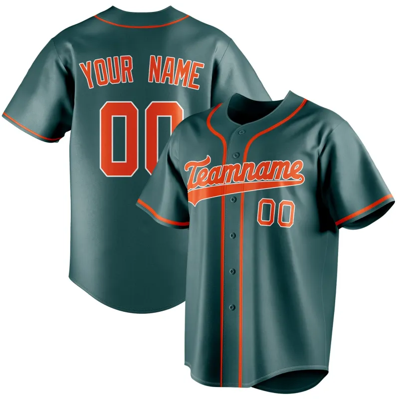 Custom Midnight Green & Orange Color Fan Baseball Jersey sold by Tailorly