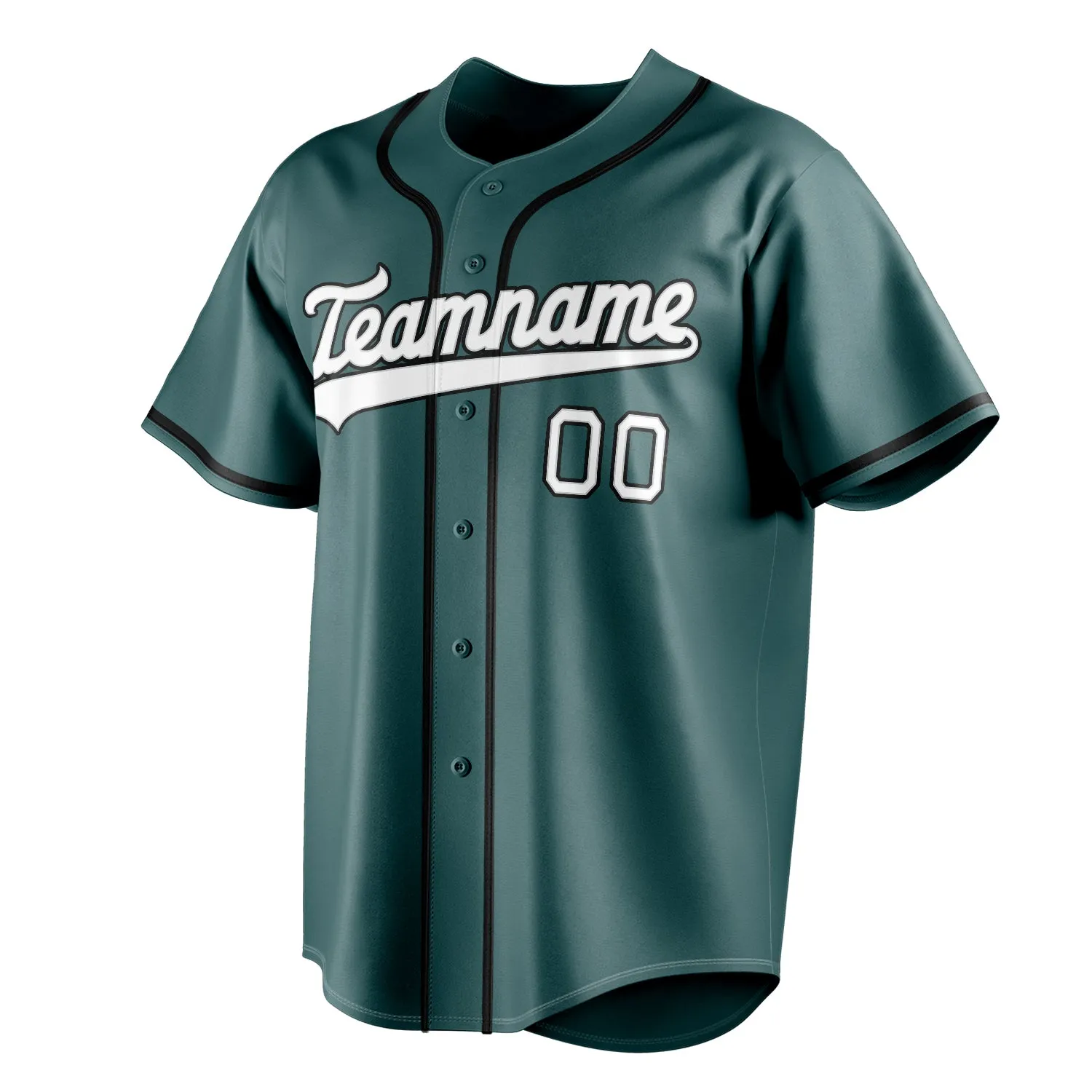 Custom Midnight Green & White Color Fan Baseball Jersey sold by Tailorly product image thumbnail 3