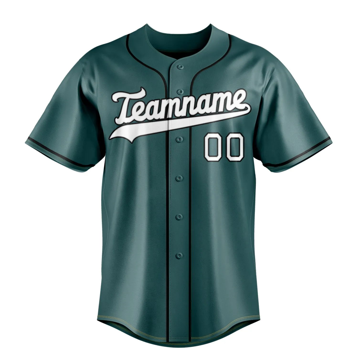 Custom Midnight Green & White Color Fan Baseball Jersey sold by Tailorly product image thumbnail 2