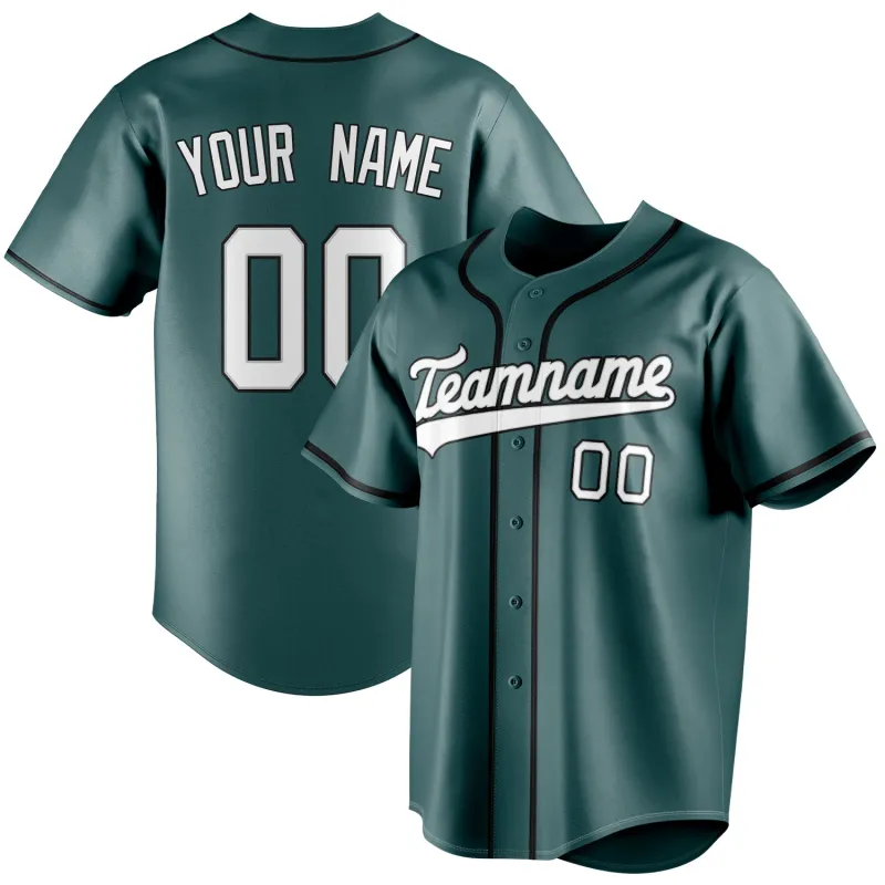 Custom Midnight Green & White Color Fan Baseball Jersey sold by Tailorly