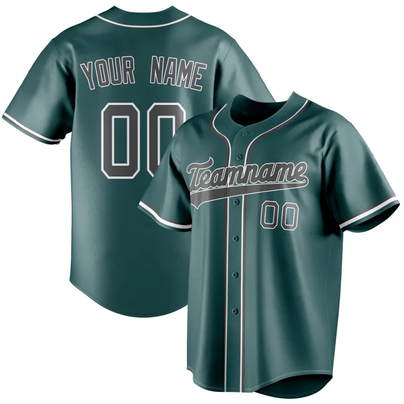 Custom Midnight Green & Gray Color Fan Baseball Jersey sold by Tailorly