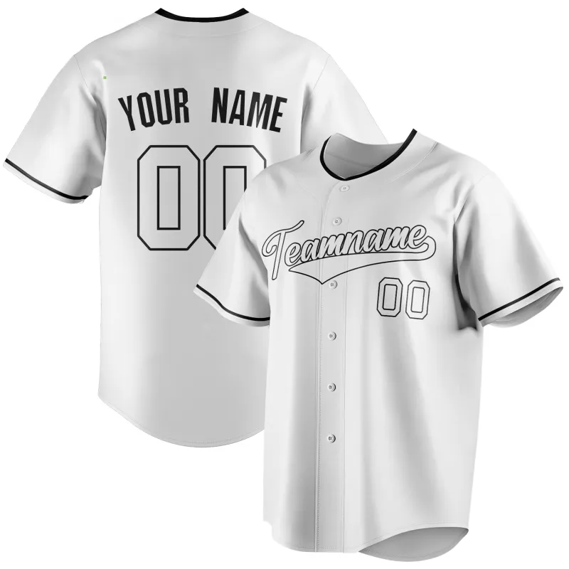 Custom White & Black Color Fan Baseball Jersey sold by Tailorly