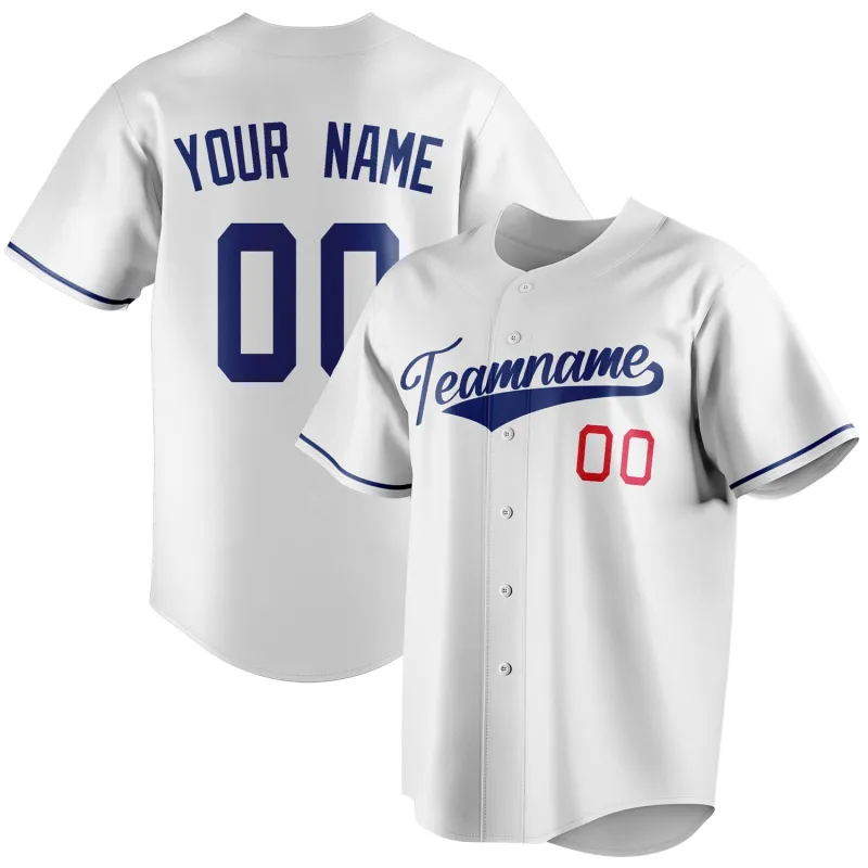 Custom White & Royal Color Fan Baseball Jersey sold by Tailorly