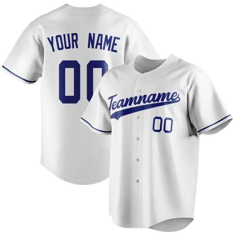 Custom White & Royal Color Fan Baseball Jersey sold by Tailorly