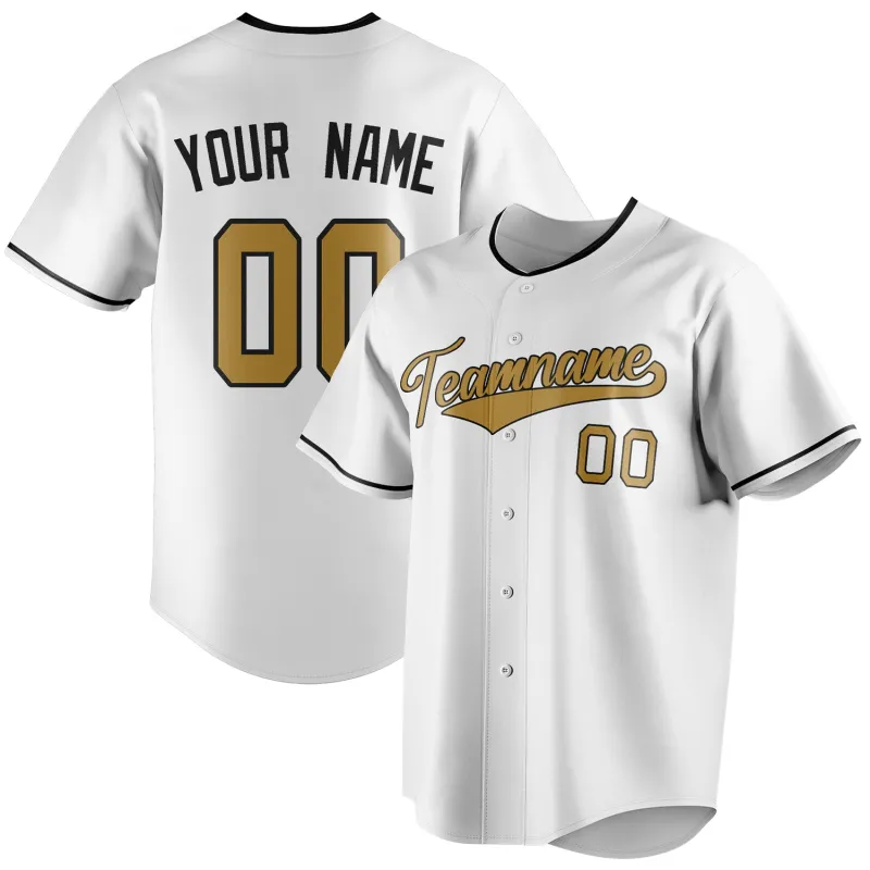 Custom White & Old Gold Color Fan Baseball Jersey sold by Tailorly