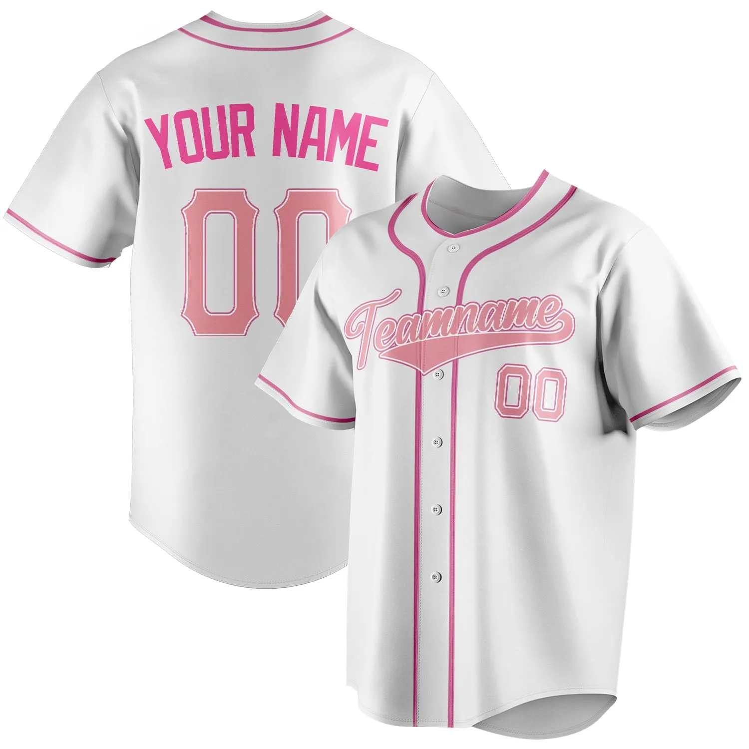 Custom White & Pink Color Fan Baseball Jersey sold by Tailorly