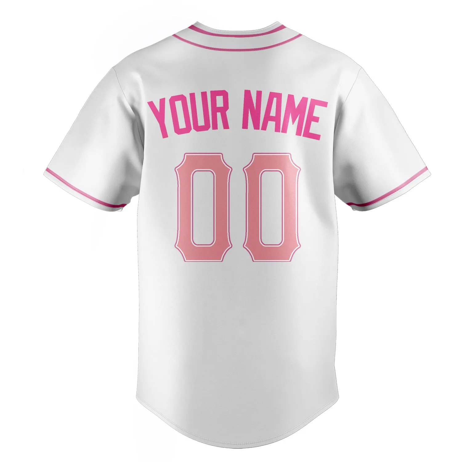 Custom White & Pink Color Fan Baseball Jersey sold by Tailorly product image thumbnail 4