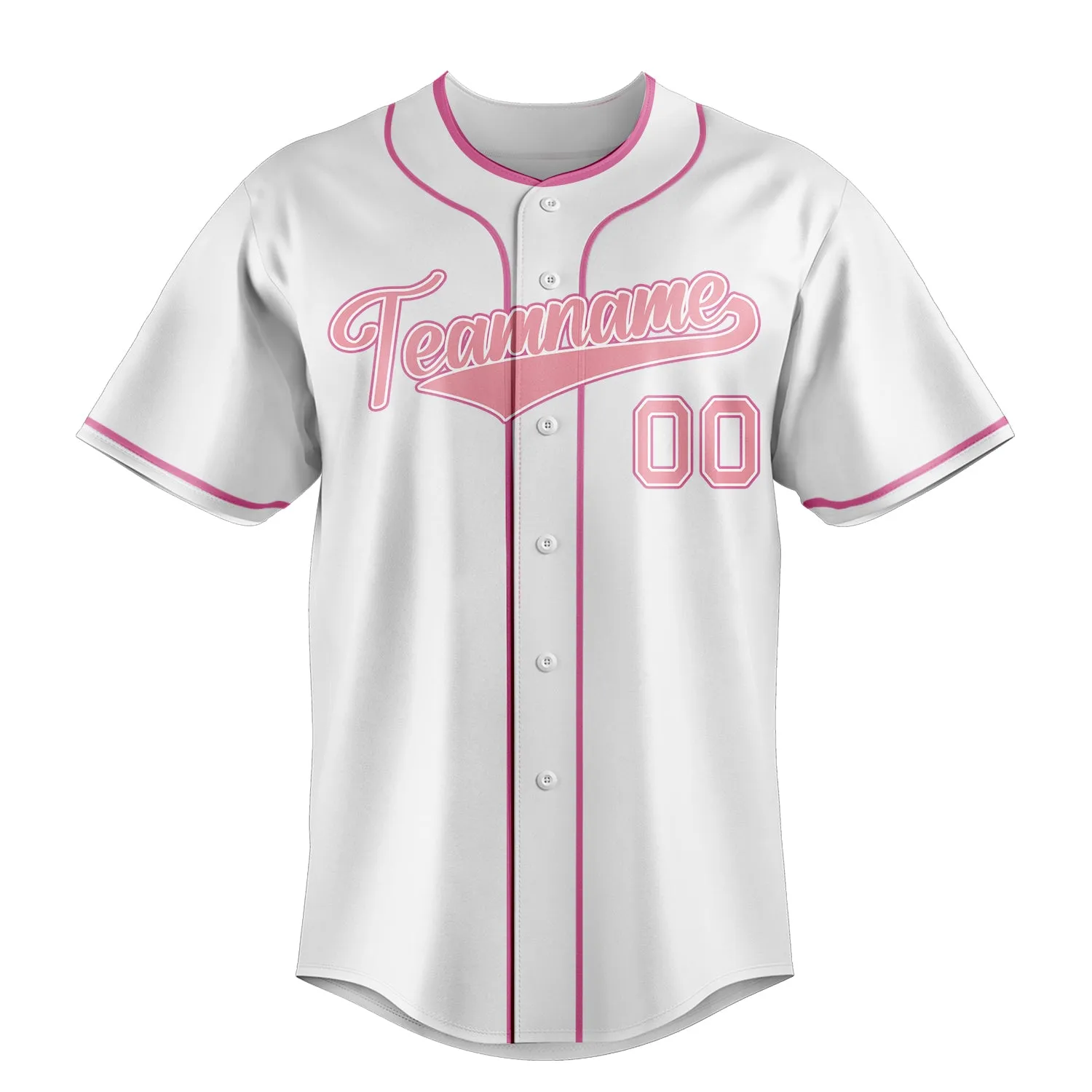 Custom White & Pink Color Fan Baseball Jersey sold by Tailorly product image thumbnail 2