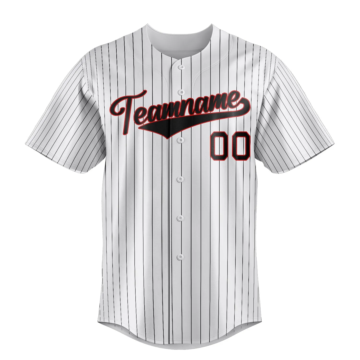 Custom White & Black Black Pinstripe Fan Baseball Jersey sold by Tailorly product image thumbnail 2