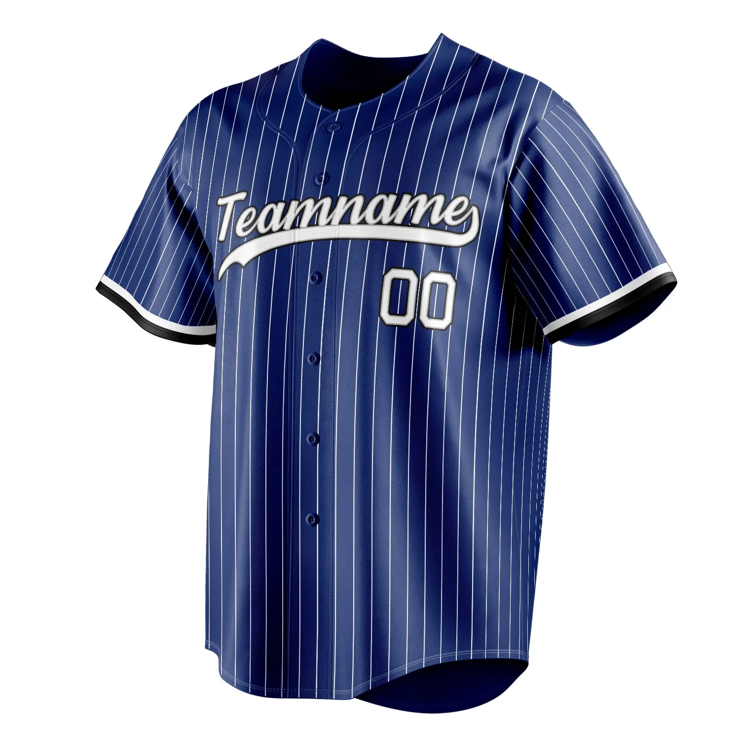 Custom Royal & White White Pinstripe Fan Baseball Jersey sold by Tailorly product image thumbnail 3