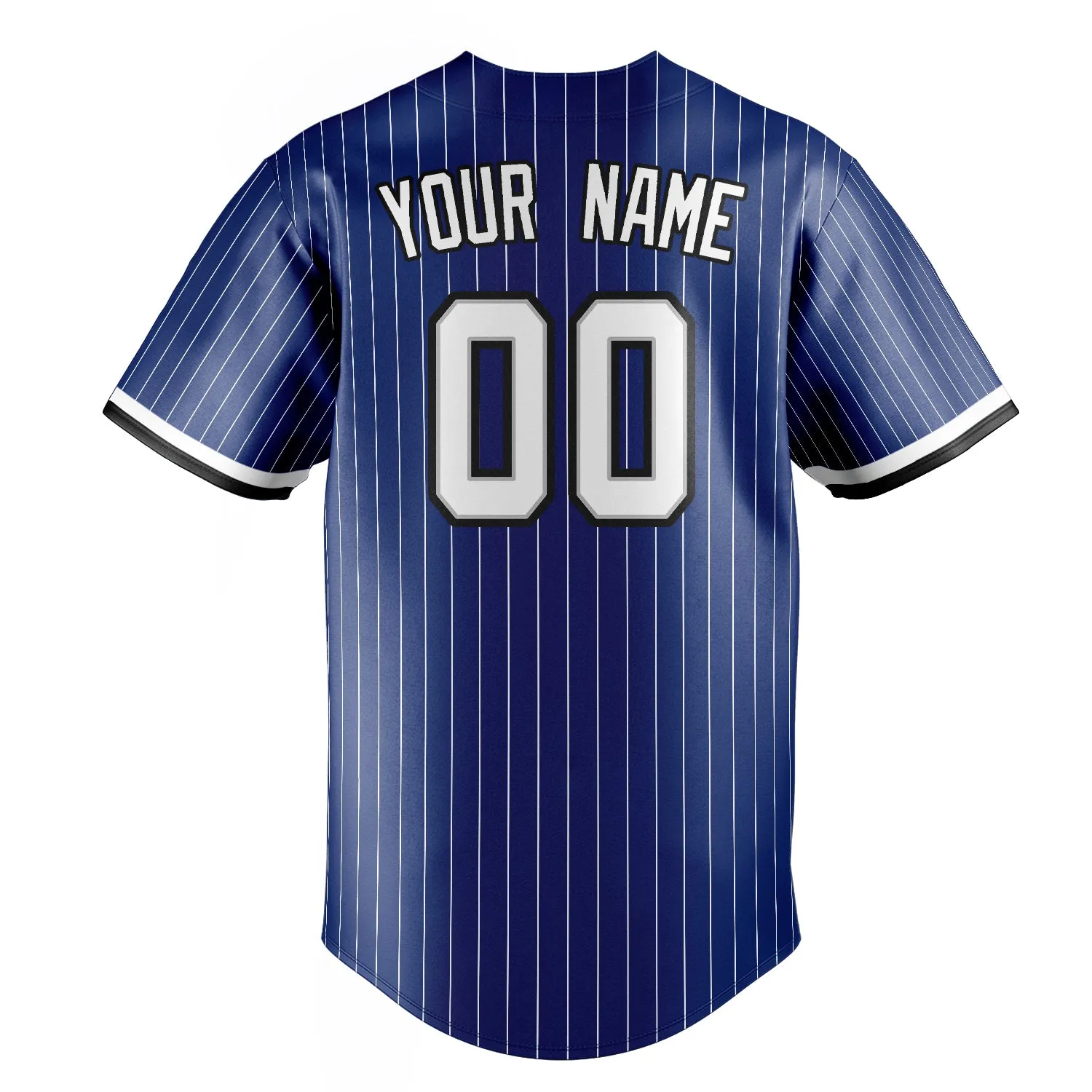 Custom Royal & White White Pinstripe Fan Baseball Jersey sold by Tailorly product image thumbnail 4