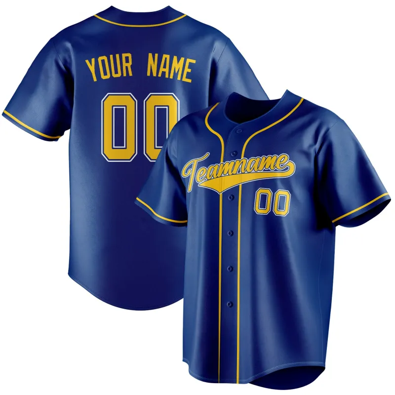 Custom Royal & Gold Color Fan Baseball Jersey sold by Tailorly