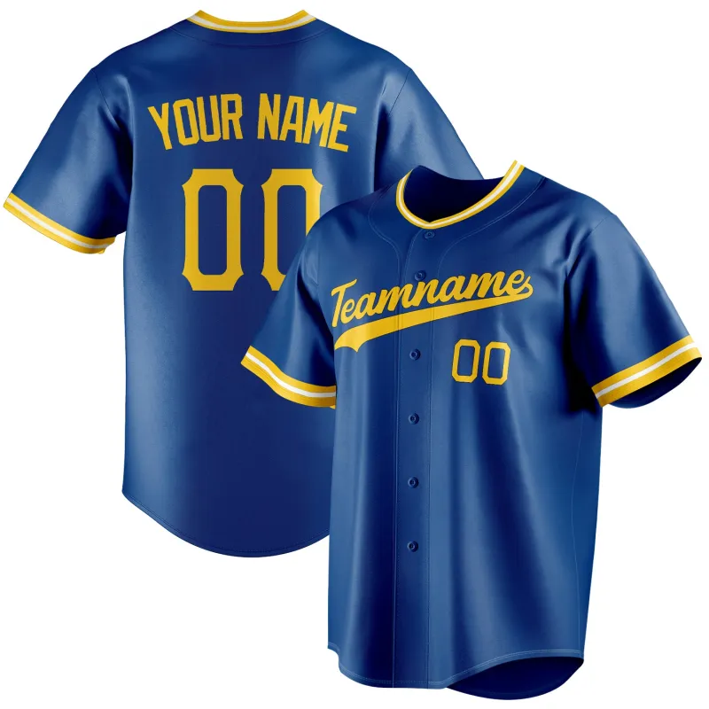 Custom Royal & Gold Color Fan Baseball Jersey sold by Tailorly