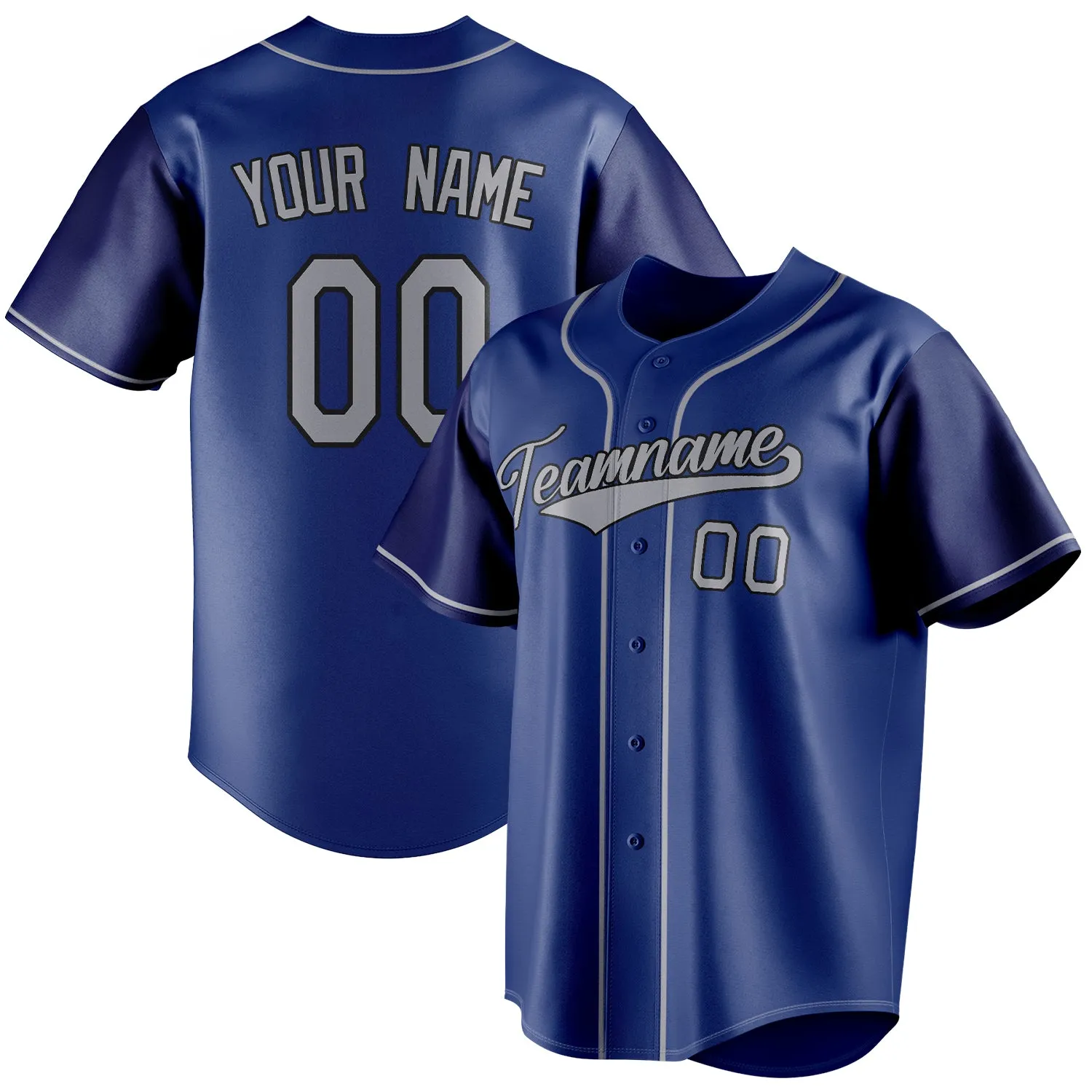 Custom Royal & Gray Color Fan Baseball Jersey sold by Tailorly