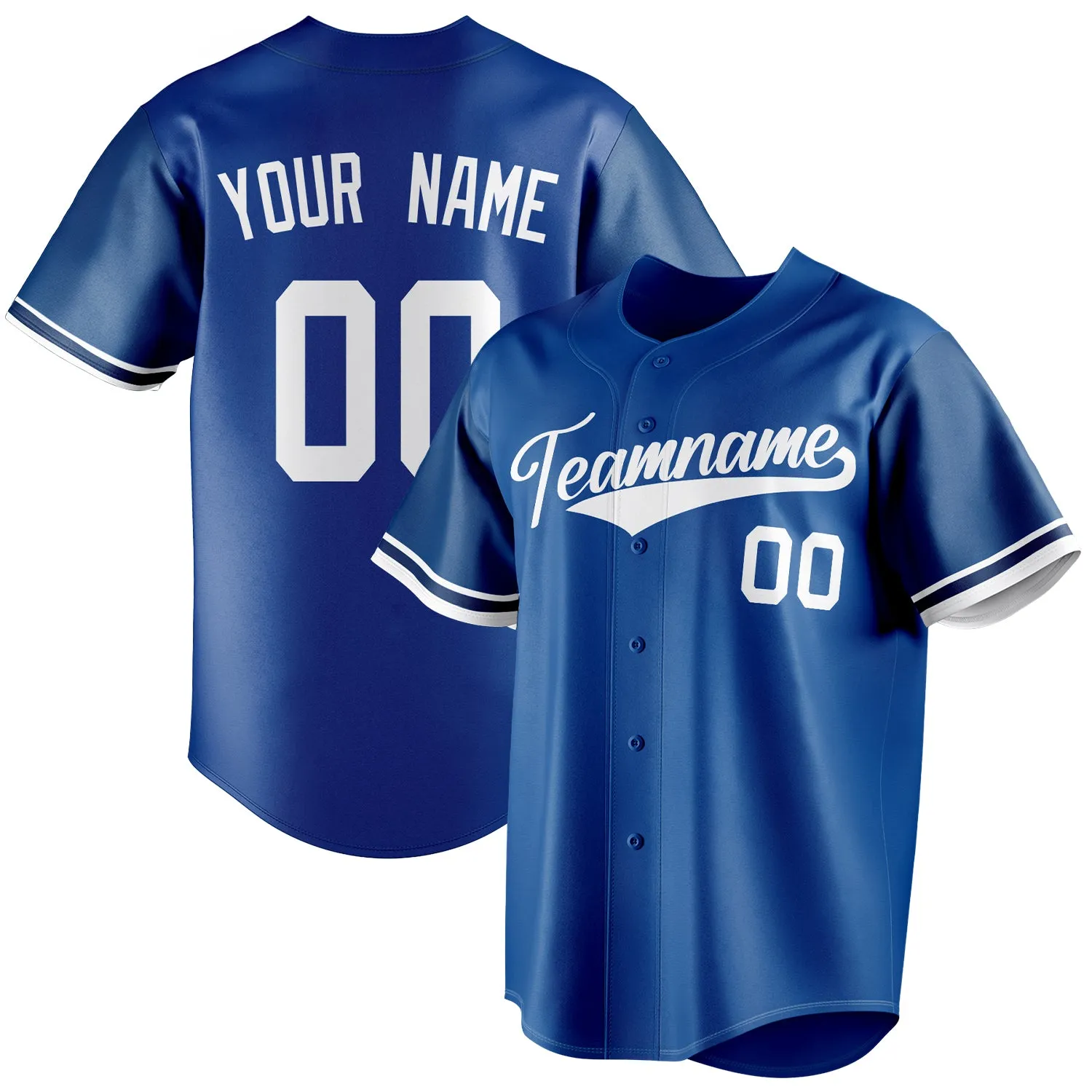 Custom Royal & White Color Fan Baseball Jersey sold by Tailorly