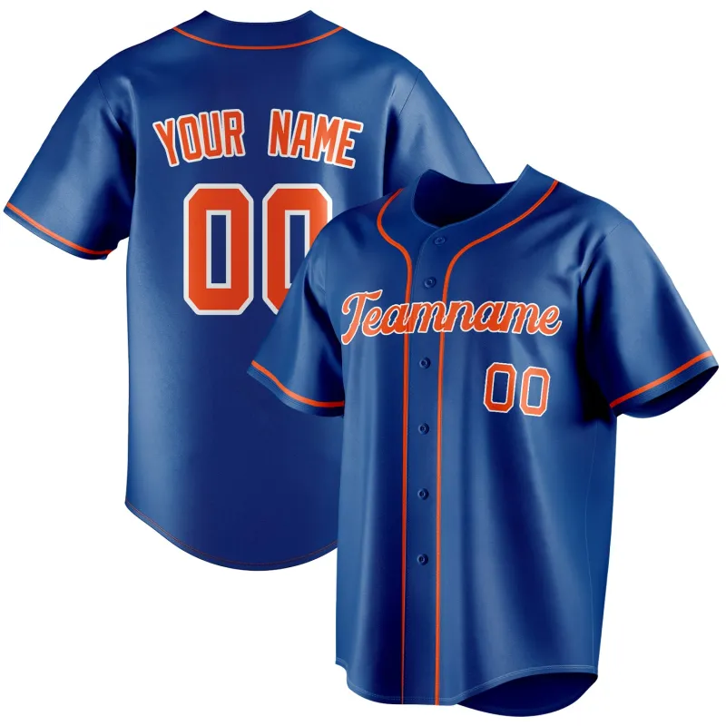 Custom Royal & Orange Color Fan Baseball Jersey sold by Tailorly