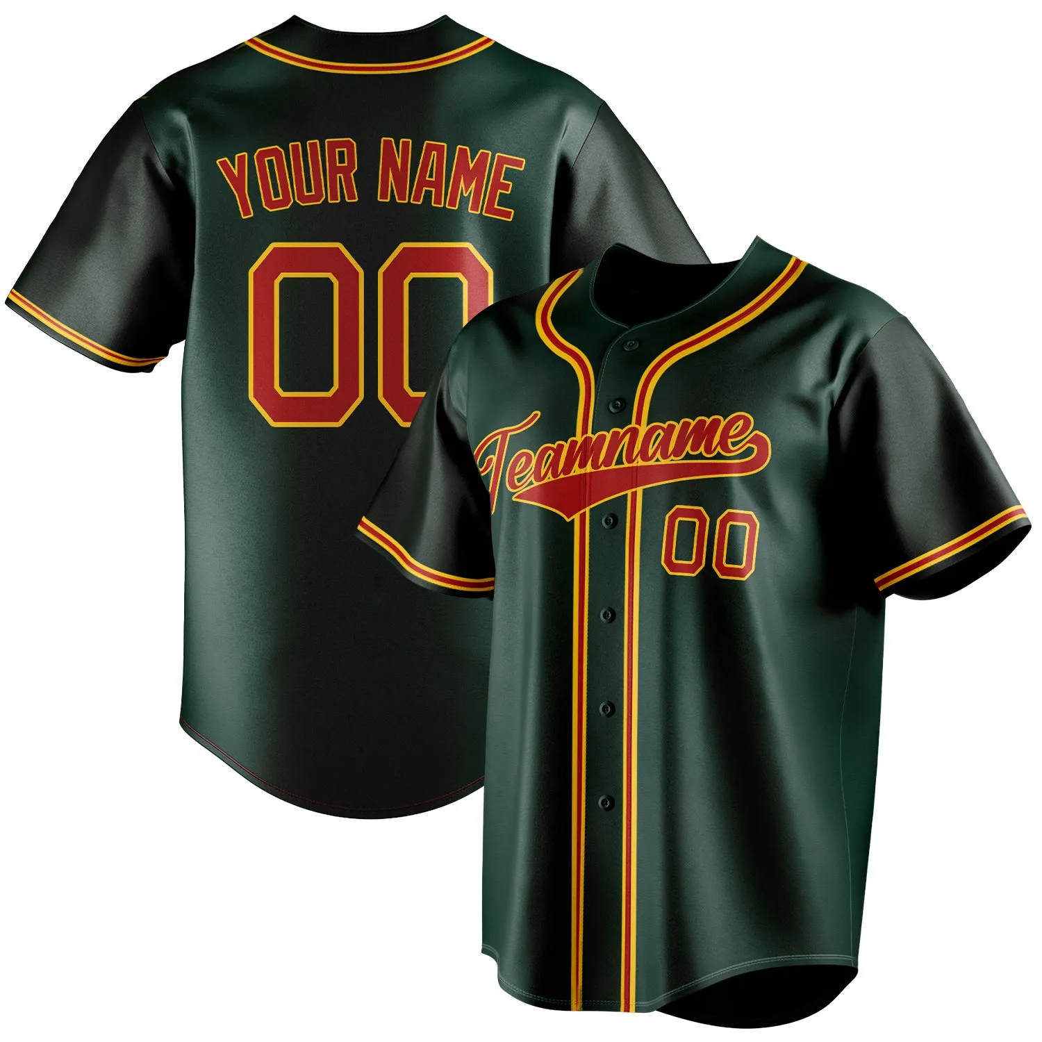Custom Green & Red Color Fan Baseball Jersey sold by Tailorly