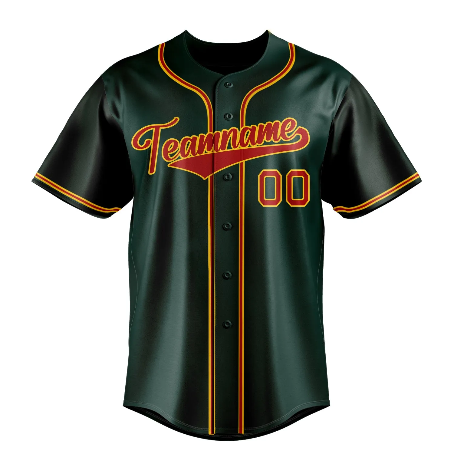 Custom Green & Red Color Fan Baseball Jersey sold by Tailorly product image thumbnail 2