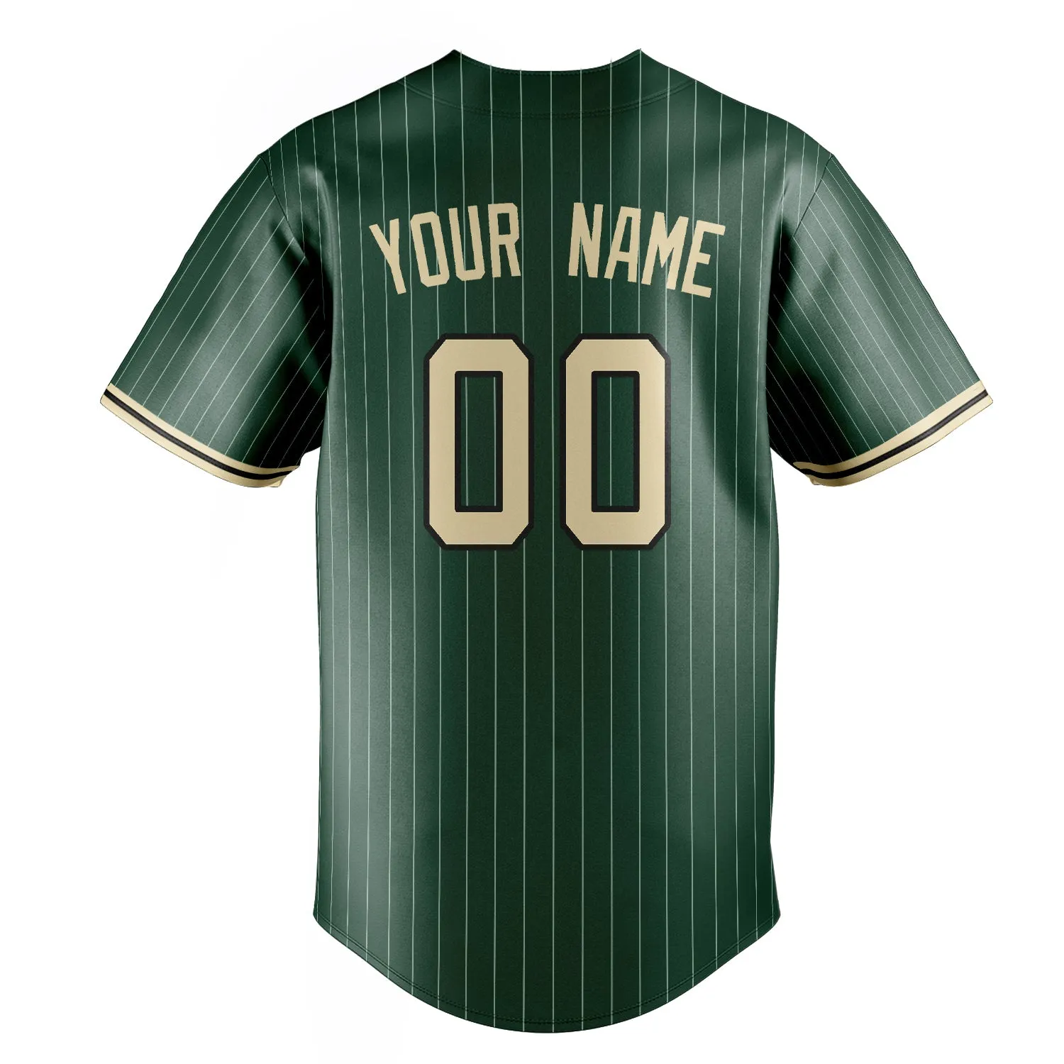 Custom Green & Cream White Pinstripe Fan Baseball Jersey sold by Tailorly product image thumbnail 4