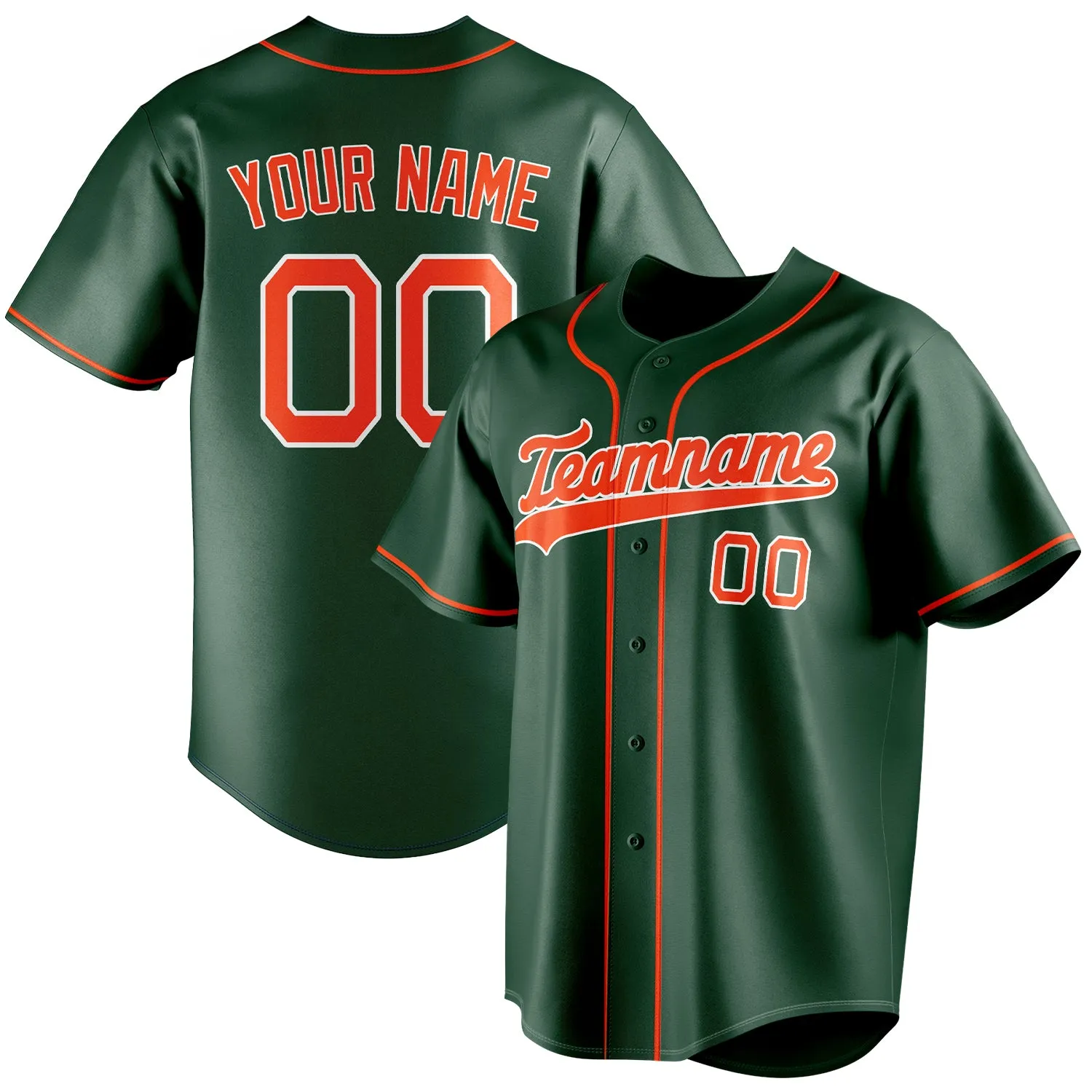 Custom Green & Orange Color Fan Baseball Jersey sold by Tailorly