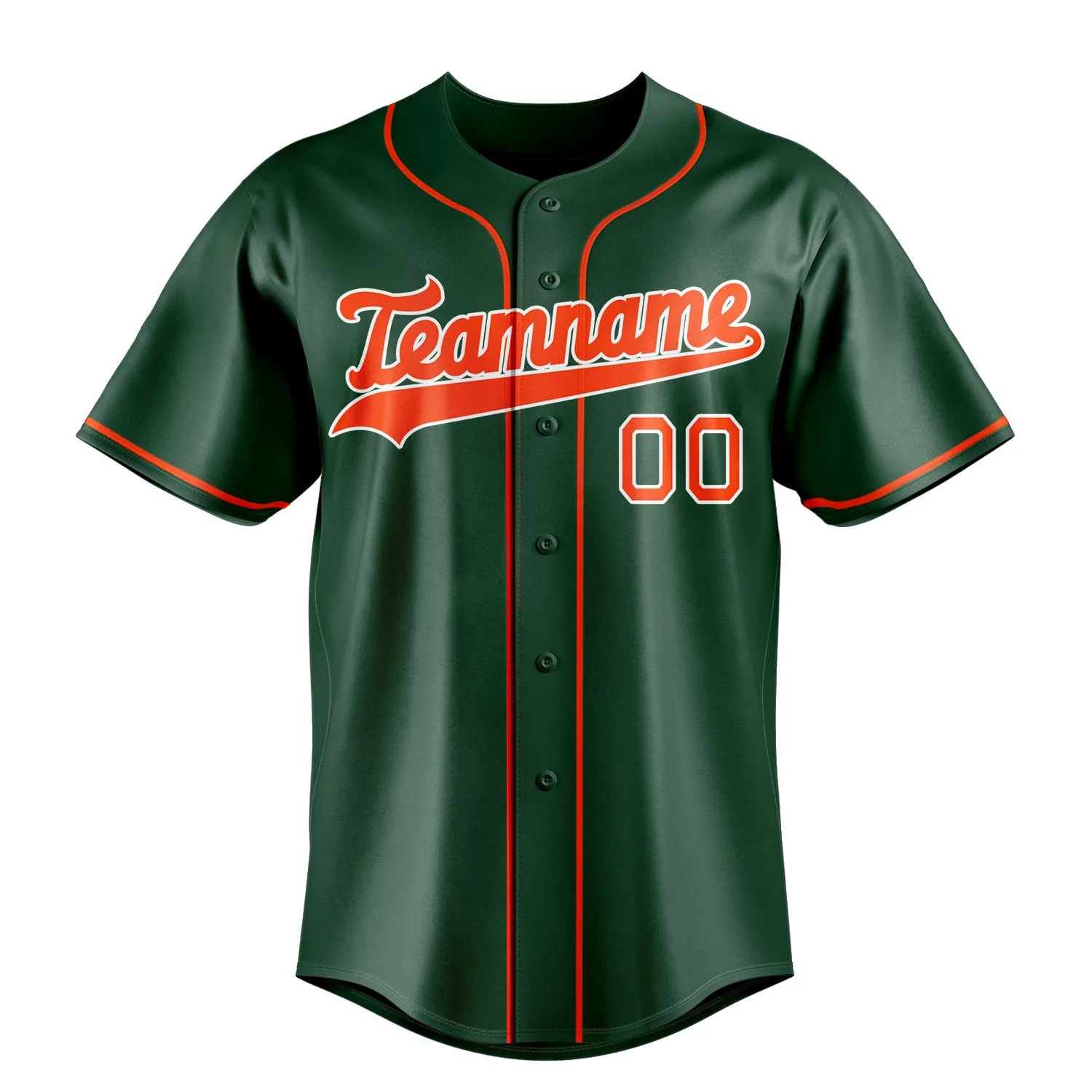 Custom Green & Orange Color Fan Baseball Jersey sold by Tailorly product image thumbnail 2