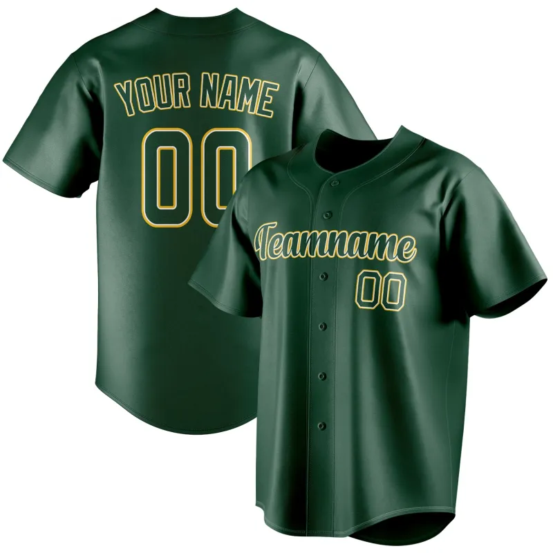 Custom Green & Gold Color Fan Baseball Jersey sold by Tailorly