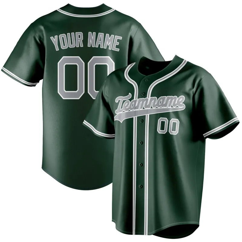Custom Green & Gray Color Fan Baseball Jersey sold by Tailorly
