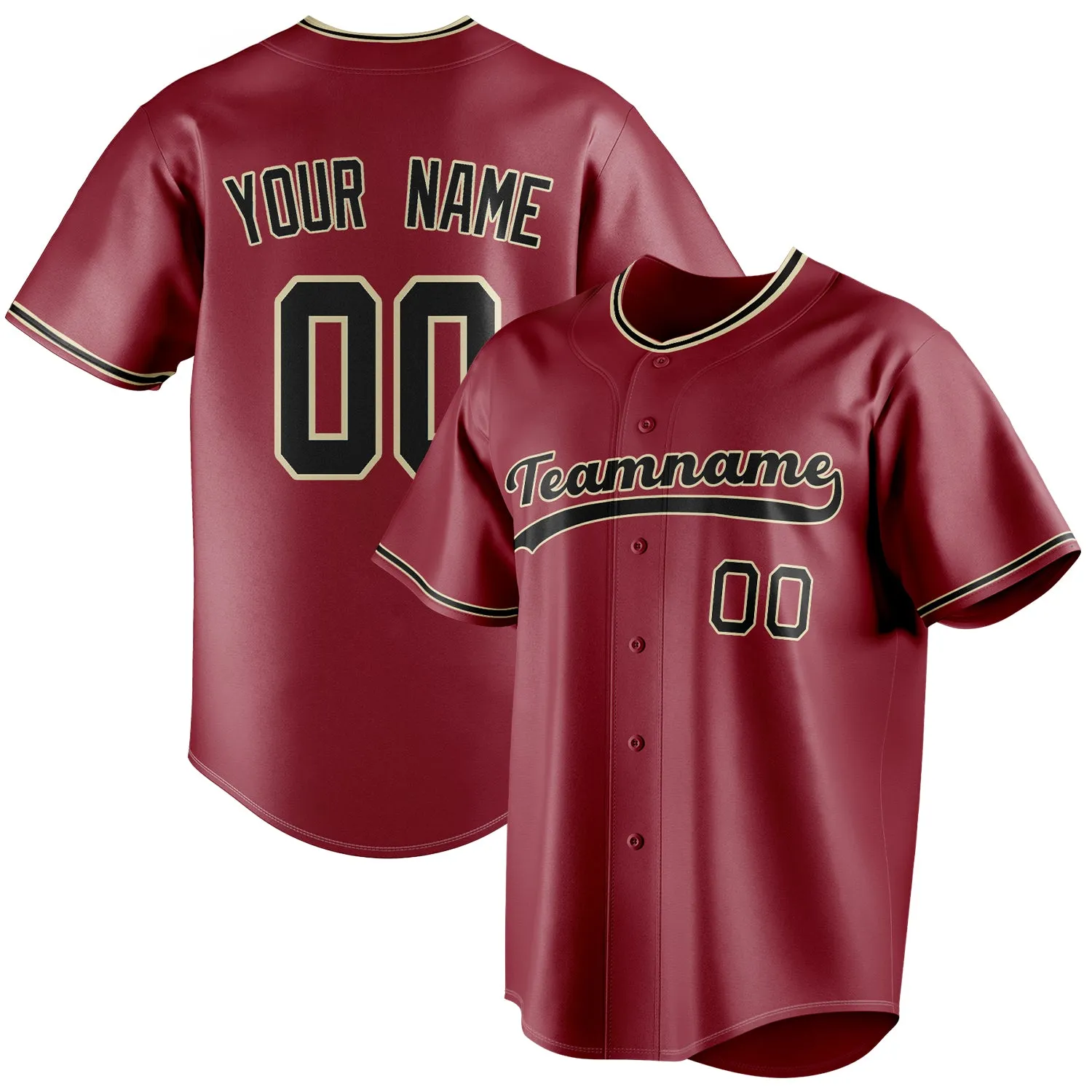 Custom Maroon & Black Color Fan Baseball Jersey sold by Tailorly
