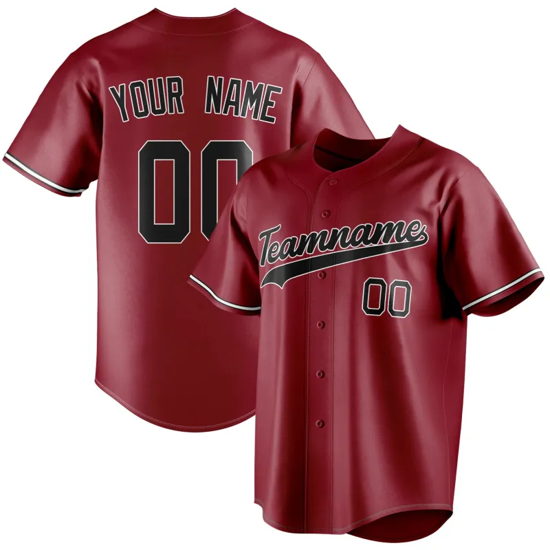 Custom Maroon & Black Color Fan Baseball Jersey sold by Tailorly