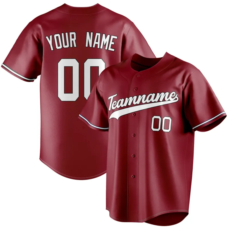 Custom Maroon & White Color Fan Baseball Jersey sold by Tailorly