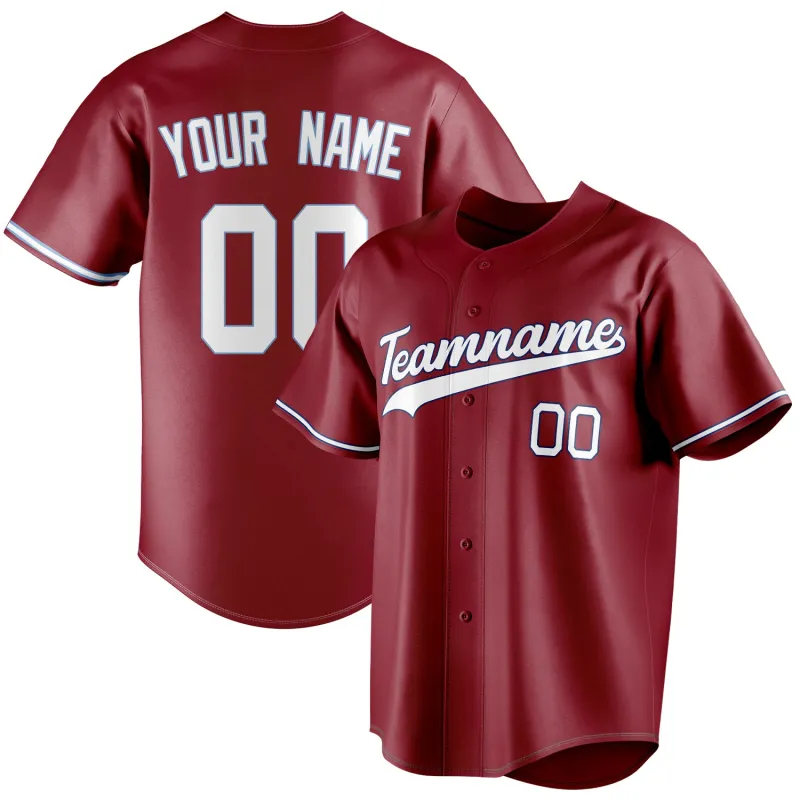 Custom Maroon & White Color Fan Baseball Jersey sold by Tailorly