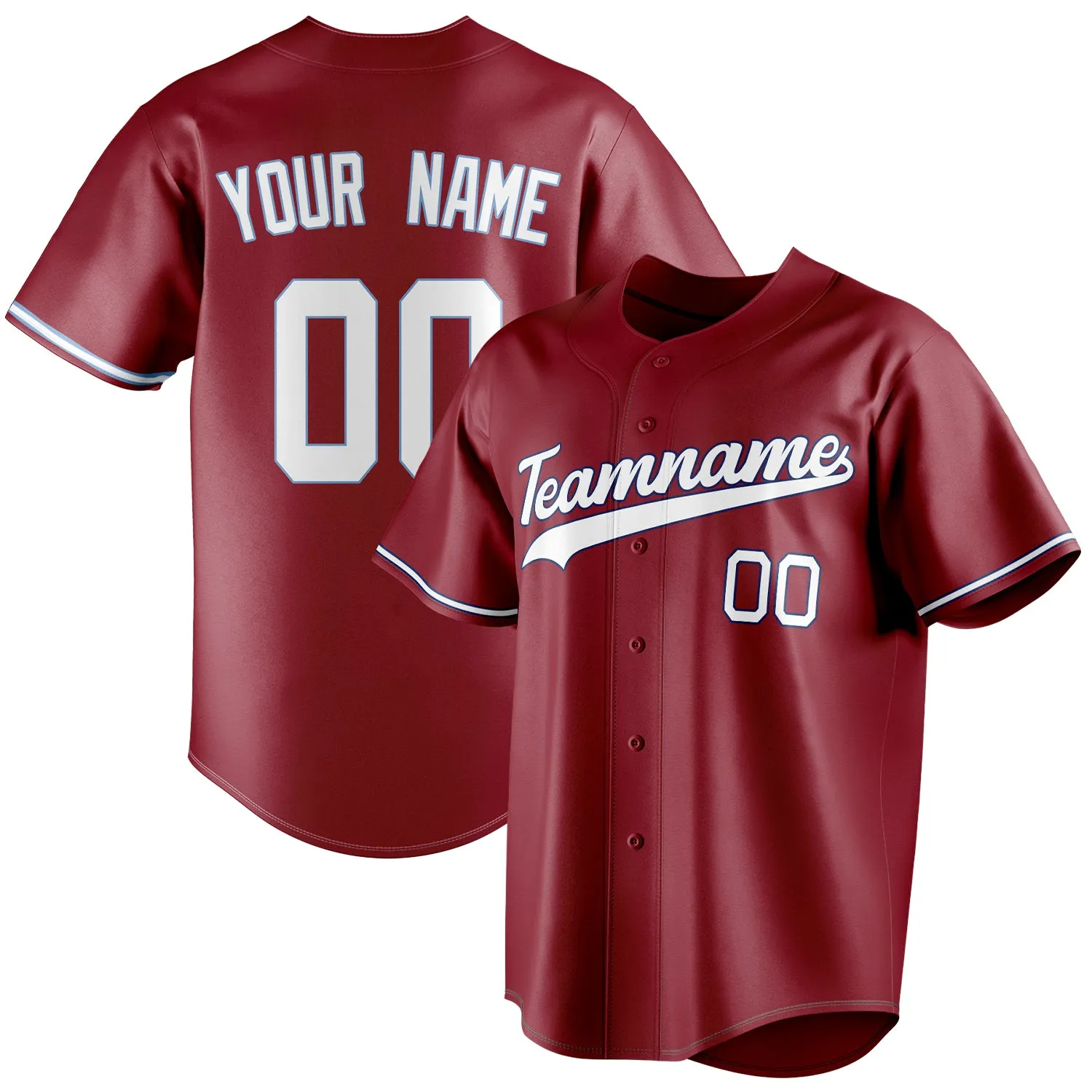 Custom Maroon & White Color Fan Baseball Jersey sold by Tailorly