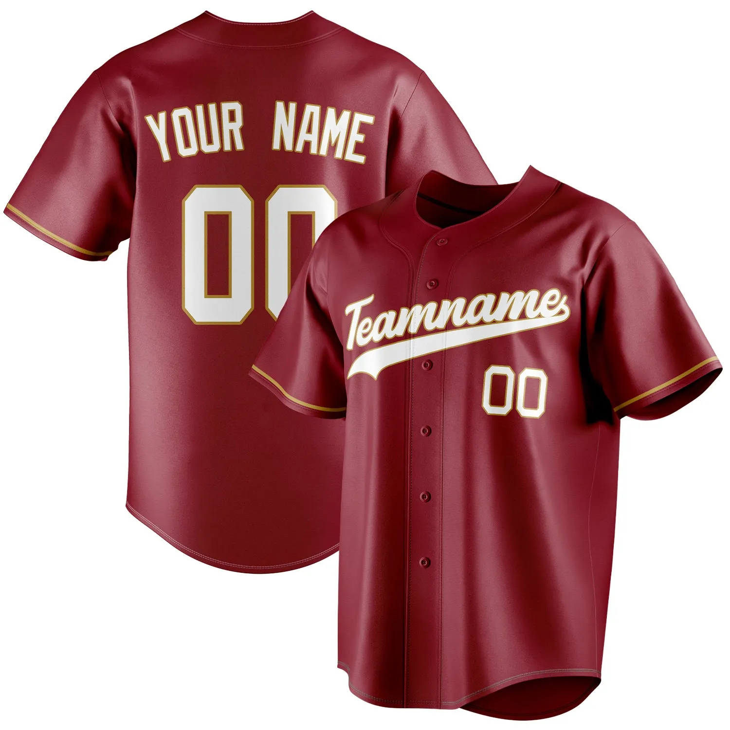 Custom Maroon & White Color Fan Baseball Jersey sold by Tailorly