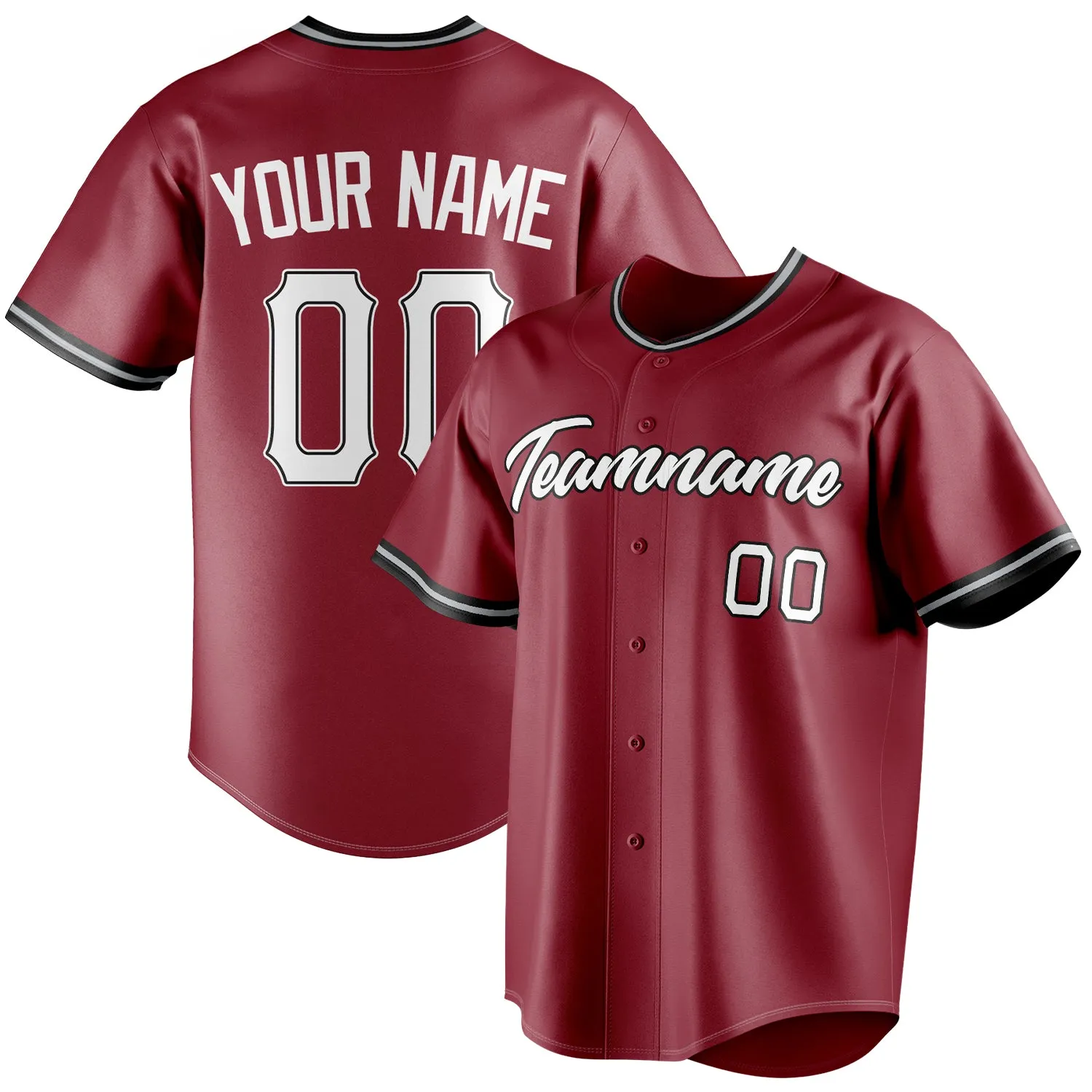 Custom Maroon & White Color Fan Baseball Jersey sold by Tailorly