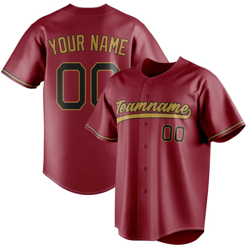 Custom Maroon & Old Gold Color Fan Baseball Jersey sold by Tailorly