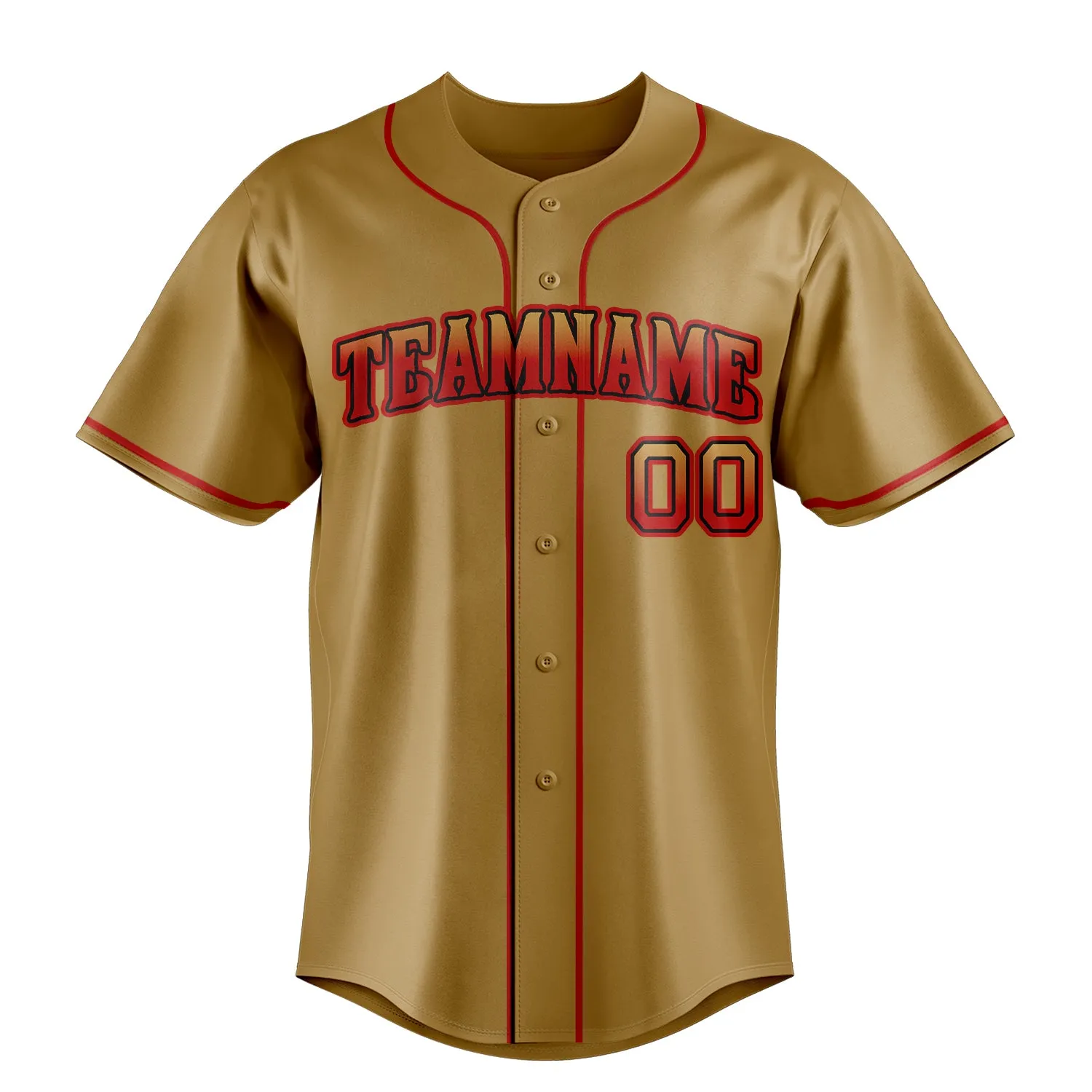 Custom Old Gold & Red Color Fan Baseball Jersey sold by Tailorly product image thumbnail 2