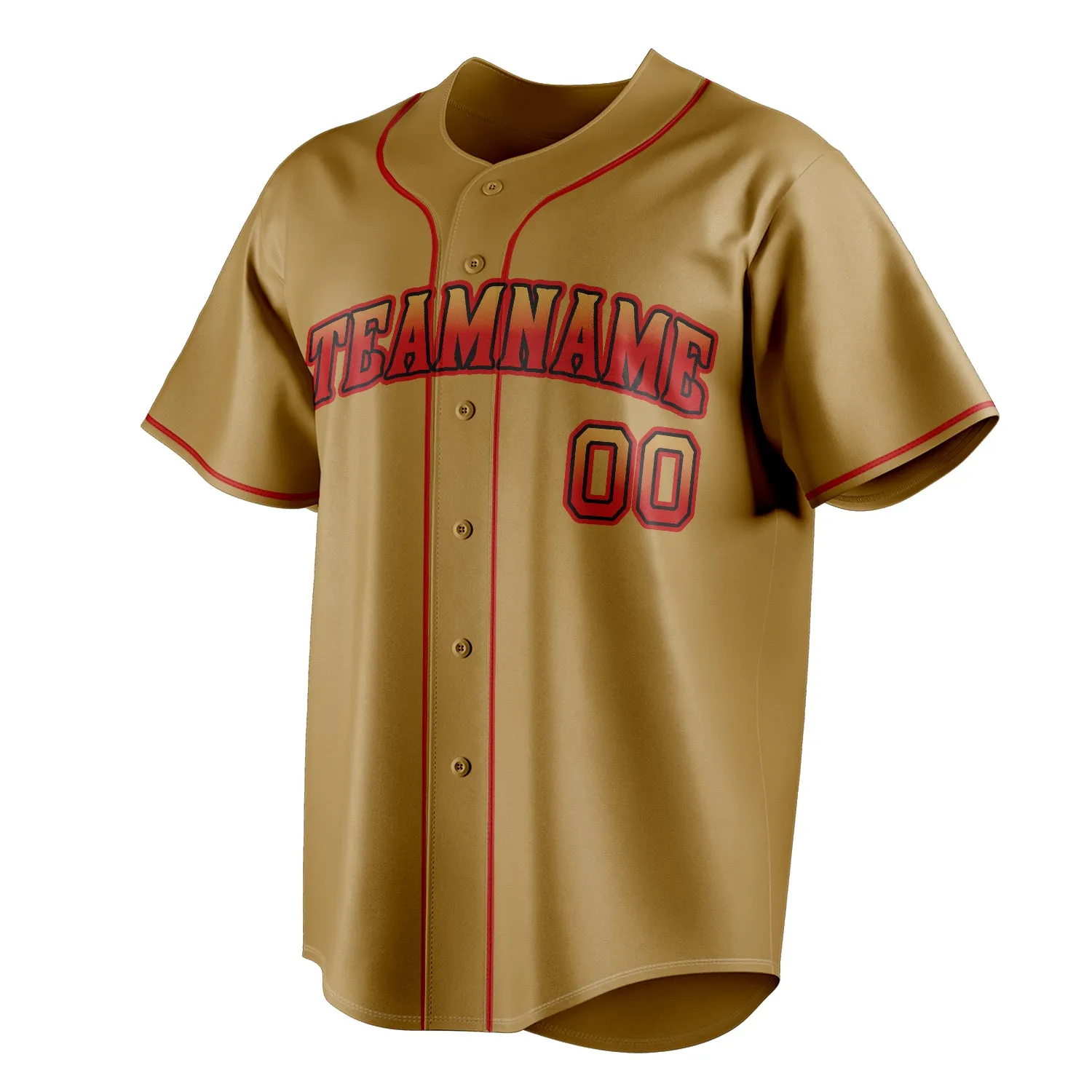 Custom Old Gold & Red Color Fan Baseball Jersey sold by Tailorly product image thumbnail 3