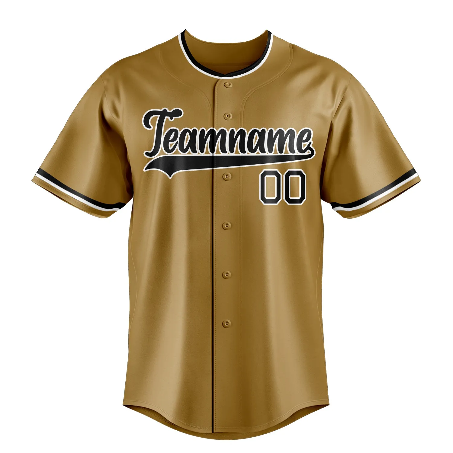 Custom Old Gold & Black Color Fan Baseball Jersey sold by Tailorly product image thumbnail 2