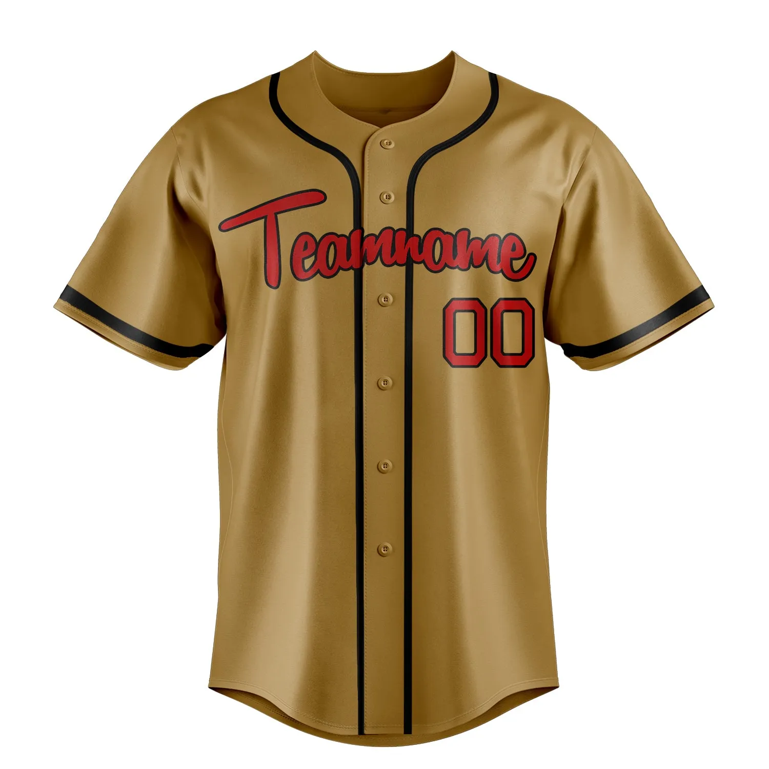 Custom Old Gold & Red Color Fan Baseball Jersey sold by Tailorly product image thumbnail 2