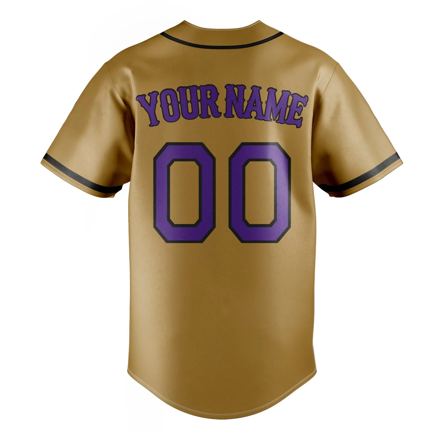 Custom Old Gold & Purple Color Fan Baseball Jersey sold by Tailorly product image thumbnail 4