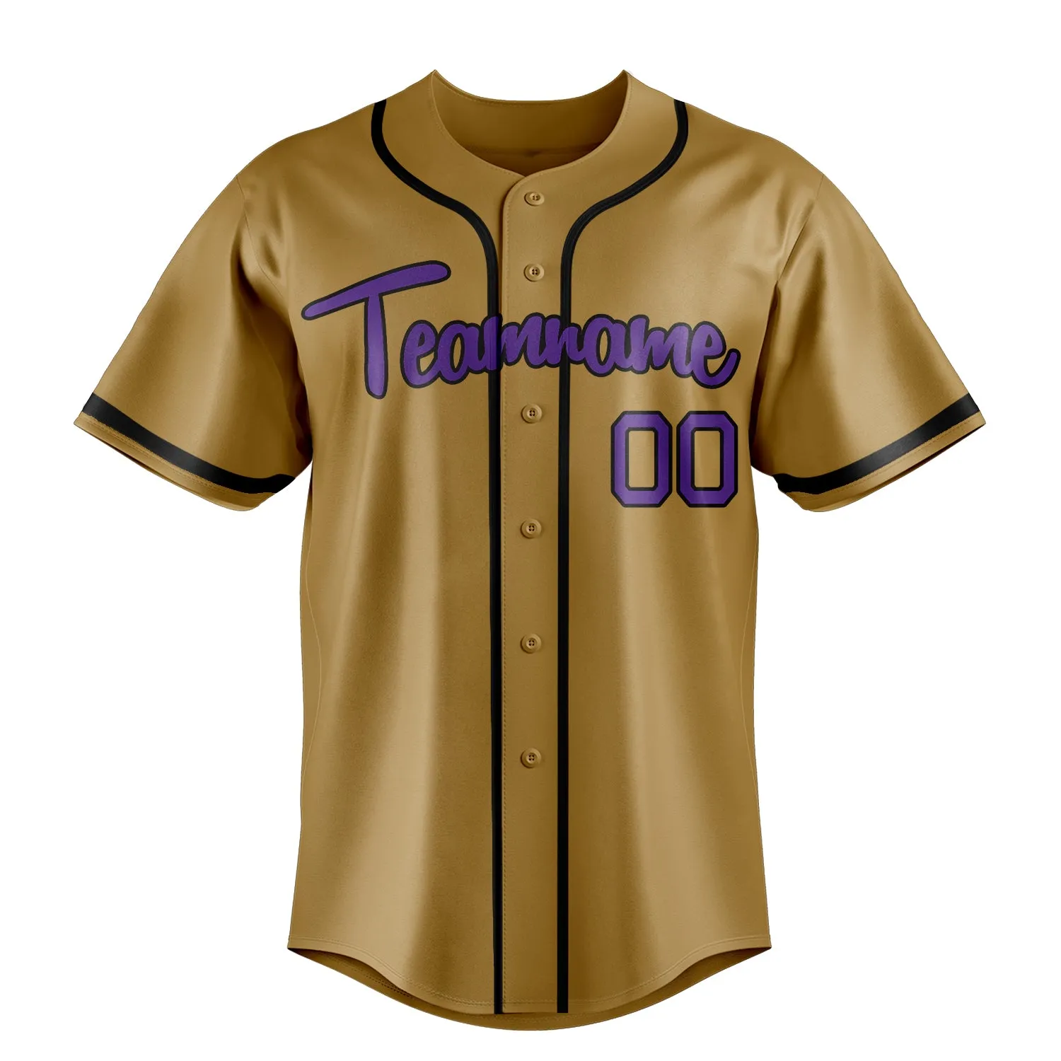 Custom Old Gold & Purple Color Fan Baseball Jersey sold by Tailorly product image thumbnail 2