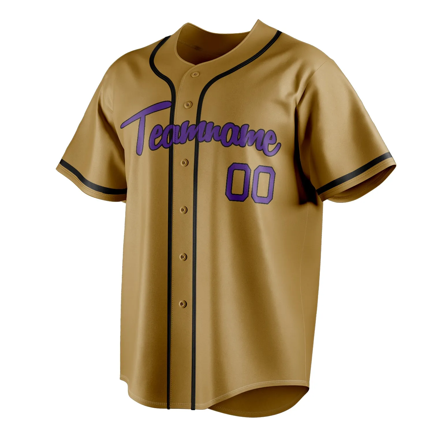 Custom Old Gold & Purple Color Fan Baseball Jersey sold by Tailorly product image thumbnail 3
