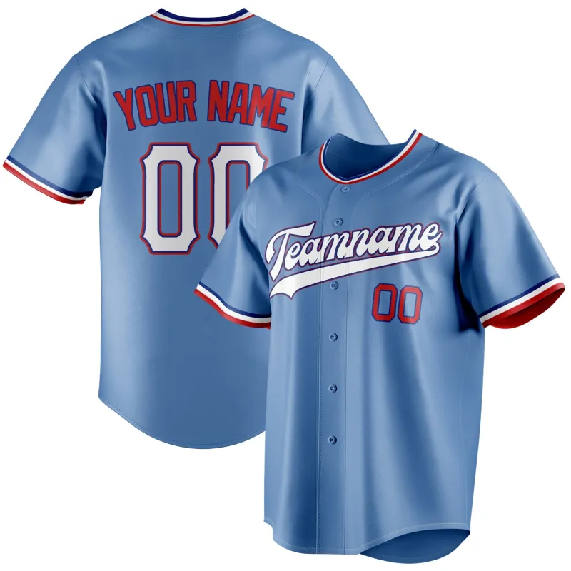 Custom Light Blue & White Color Fan Baseball Jersey sold by Tailorly